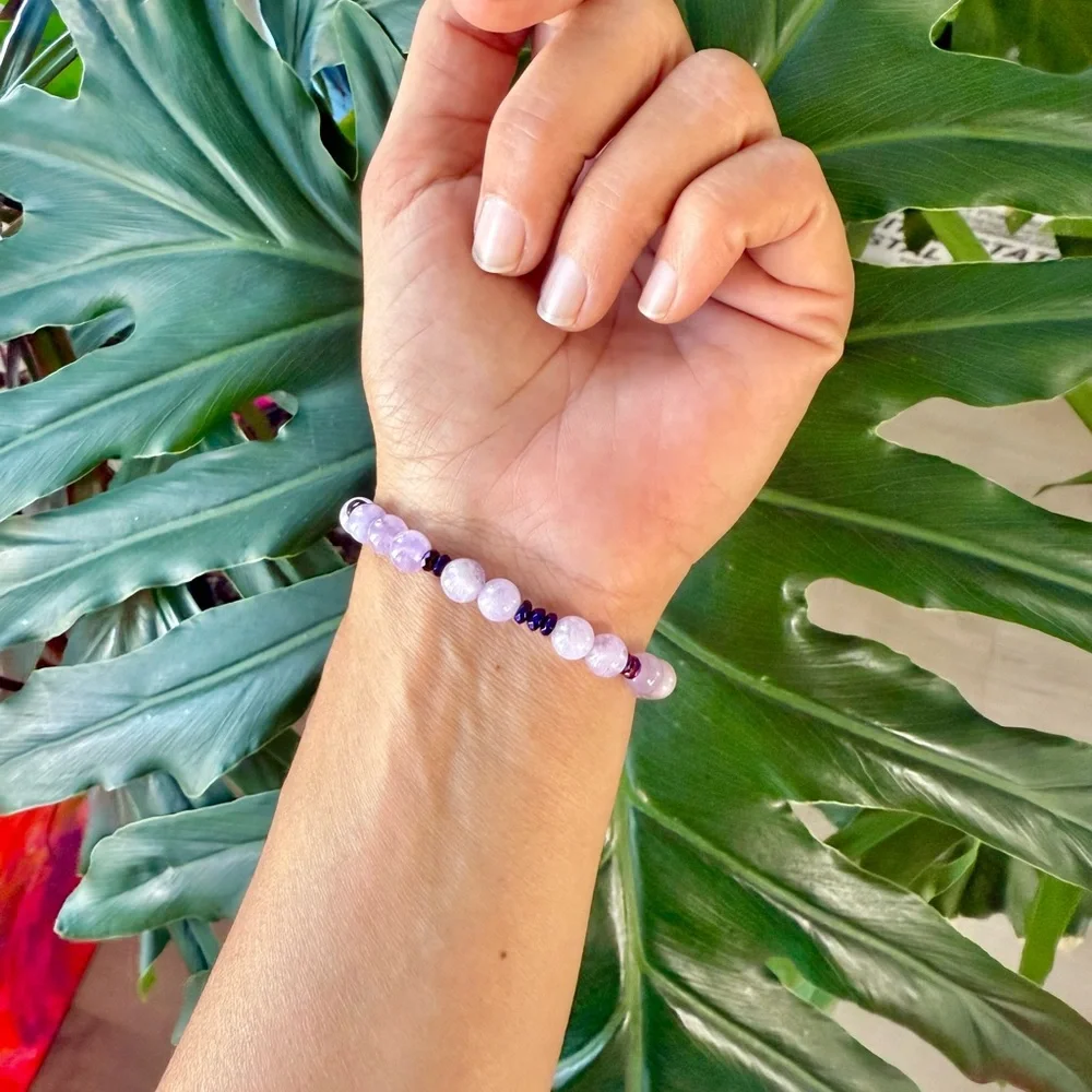 Amethyst & Hematite bracelet (one) | Handmade beaded bracelet